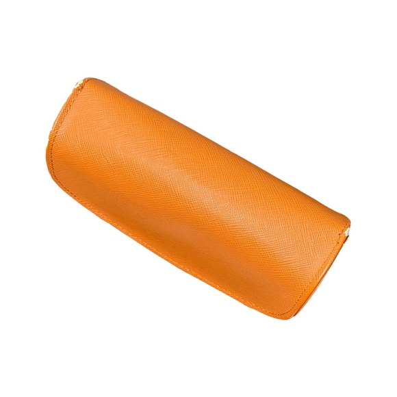 Tory Burch Orange Large Magnetic Eyeglass Case - Picture 2 of 6